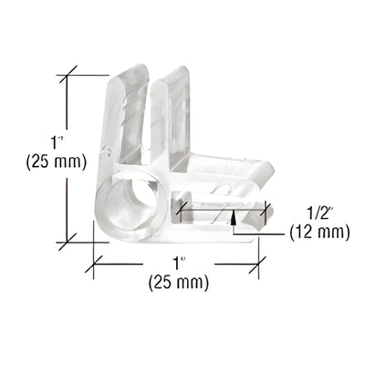 CRL Clear 90-Degree 2-Way Plastic Display Connector for Acrylic