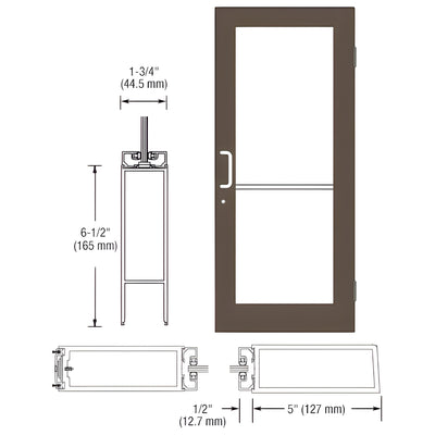 CRL-U.S. Aluminum 550 Wide Stile Active 3'x7' Black Anod. Offset Hung