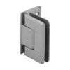Pinnacle adjustable shower hinge, brushed nickel, brass wall mount for 8-12mm tempered glass. SKU P1N344BN