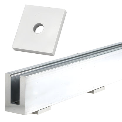 CRL BSDB38 satin anodized aluminum square drain block, 2.5 2.25 0.375 in, central mounting hole