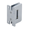P1N037CH polished chrome Pinnacle brass shower hinge with H back plate, beveled edges, self-centering, for 8-12mm glass