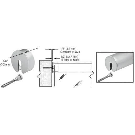CRL Satin Anodized Stabilizing End Cap for 1.9" Cap Railing - Durable, Sleek Finish