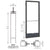 CRL-U.S. Aluminum Bronze Black Anodized 250 Series Narrow Stile Inactive Leaf of Pair 3'0 x 7'0 Offset Hung with Butt Hinges for Surf Mount Closer Complete Door Std. Lock and 9-1/2" Bottom Rail for 1" Glass with Standard MS Lock and Bottom Rail