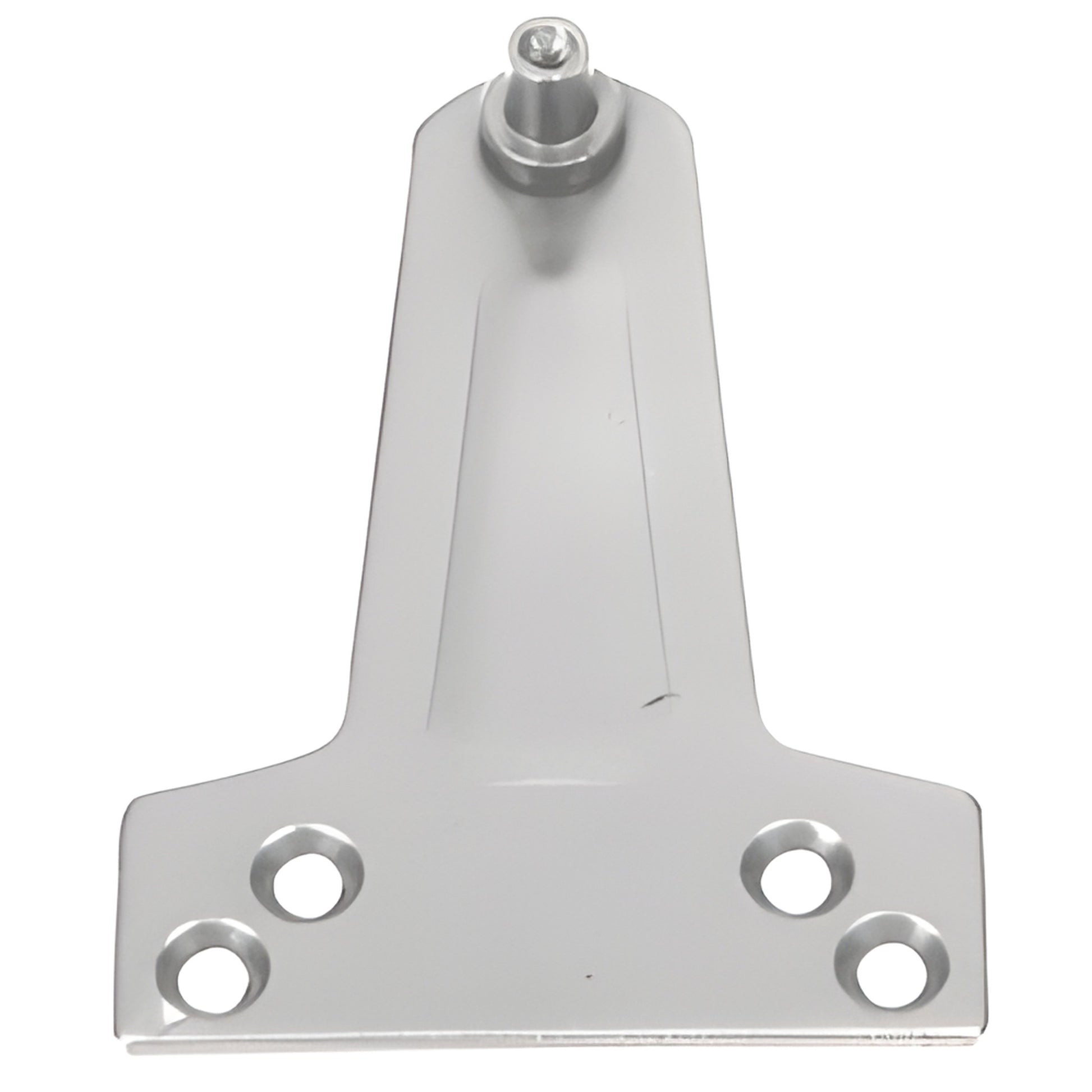 Aluminum parallel-arm shoe bracket for surface-mounted door closer, SKU DC9PABA, silver finish, 4 mounting holes