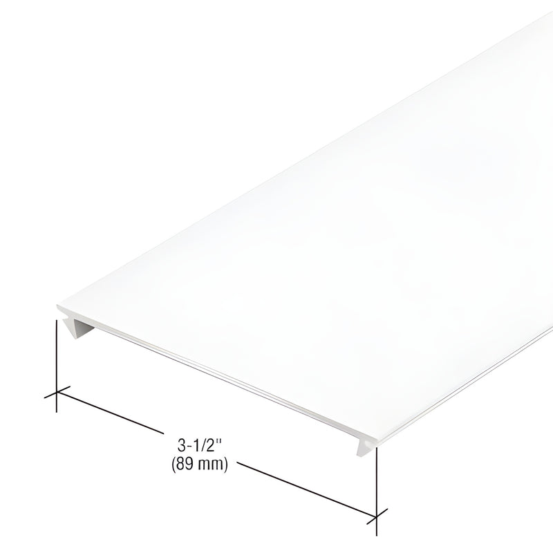 PS10052 White Kynar extruded aluminum curtain wall face cap, 3-1/2" (89mm) width