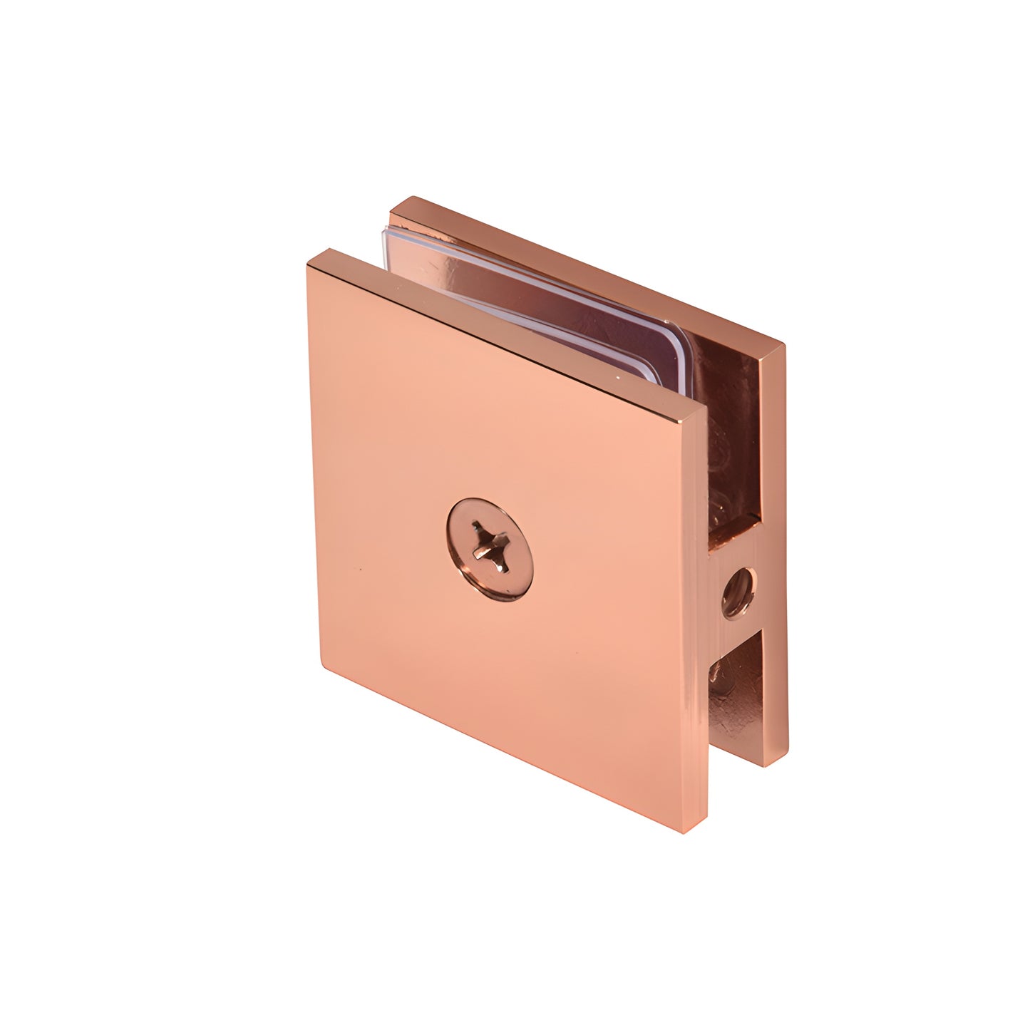 SCU4RG rose gold square brass wall-mount glass clamp for 10-12mm frameless shower panels