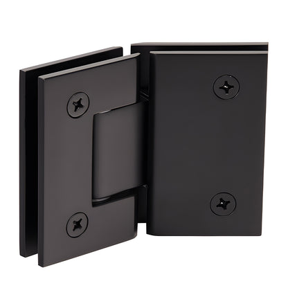 Oil rubbed bronze Geneva glass-to-glass shower hinge, 135 brass self-centering pivot for 8-12mm glass