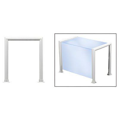 CRL 145 Polished Stainless 1.5" Tubing Glass Sneeze Guard Top & Front