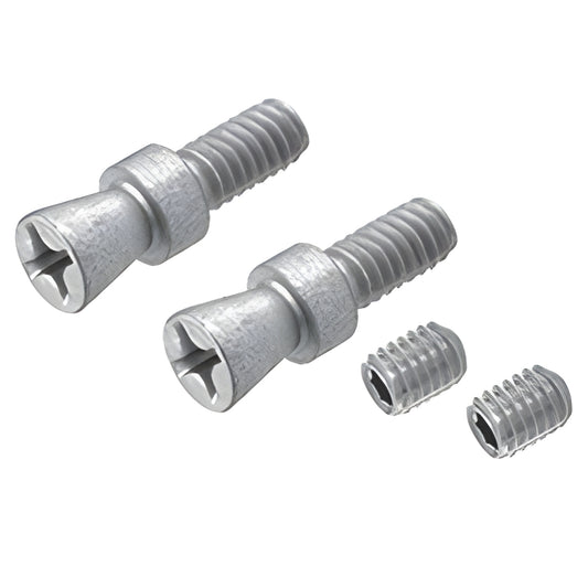 PR13400 replacement fastener kit for PRO Series Astral II-two 1/4-20 shoulder bolts and two set screws, silver finish.