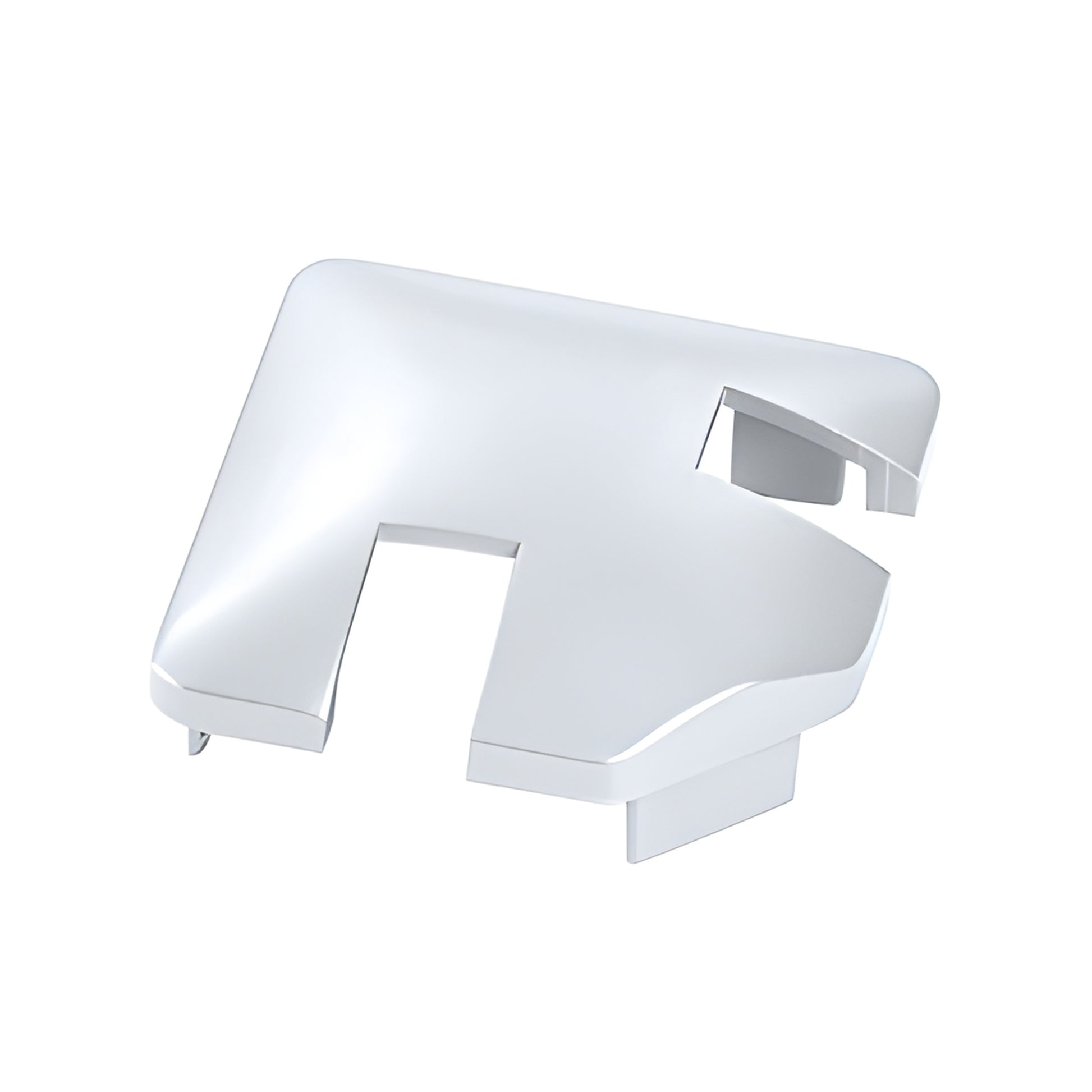 NC1LM mill aluminum notched rectangular post top cap for glass windscreens, slip-in, ready to install.