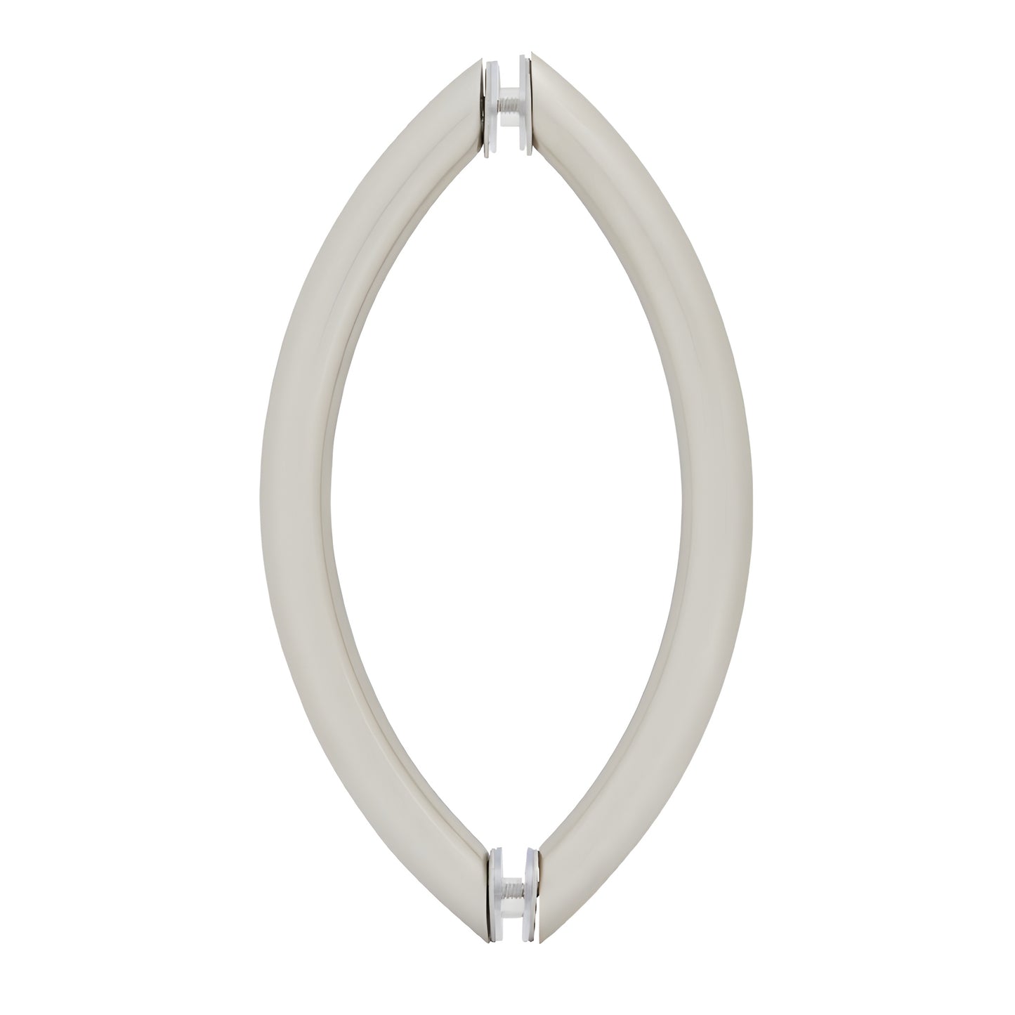 Crescent tubular brass shower/wardrobe door pull, brushed nickel finish, 8" c to c, fits 1/4-1/2" tempered glass