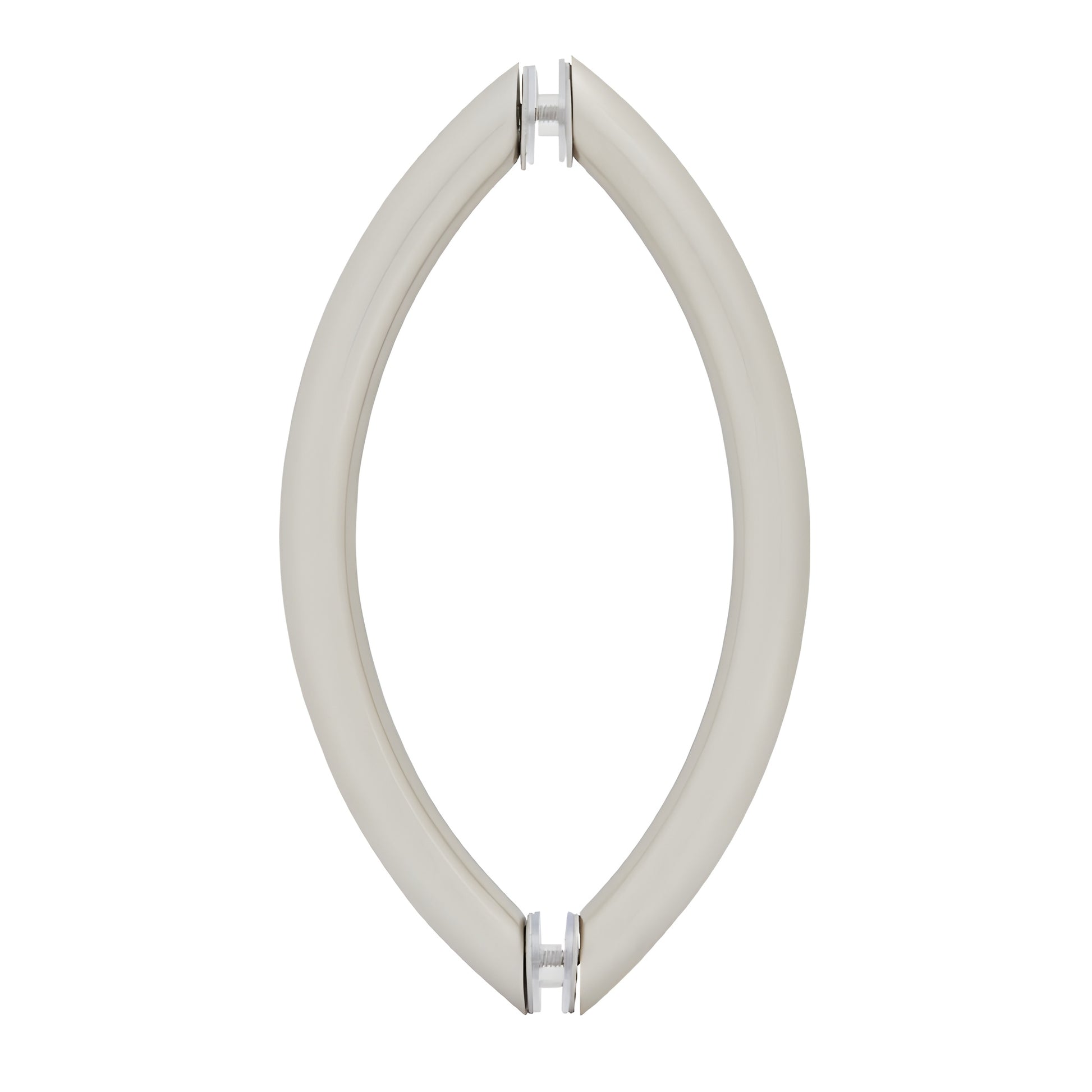 Crescent tubular brass shower/wardrobe door pull, brushed nickel finish, 8" c to c, fits 1/4-1/2" tempered glass