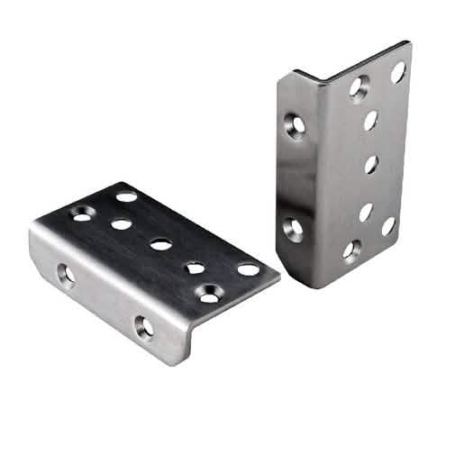 CRL Brushed Stainless Square Post Mount Polaris 125 Gate Bracket - Soft Close Feature
