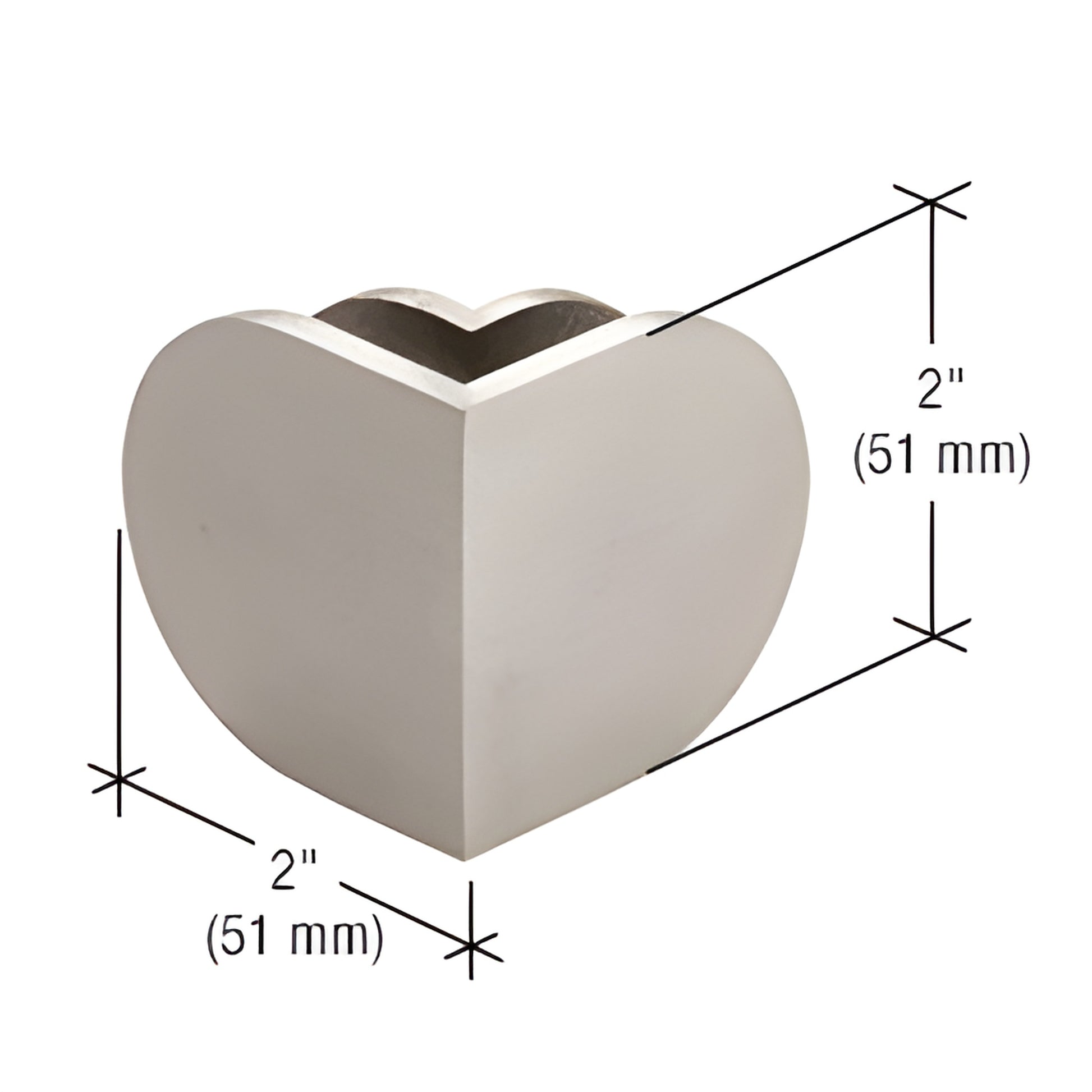 Brushed stainless 90 round mall-front glass clamp, 2" cube, fits 3/8-1/2" tempered glass (SKU MFC35)