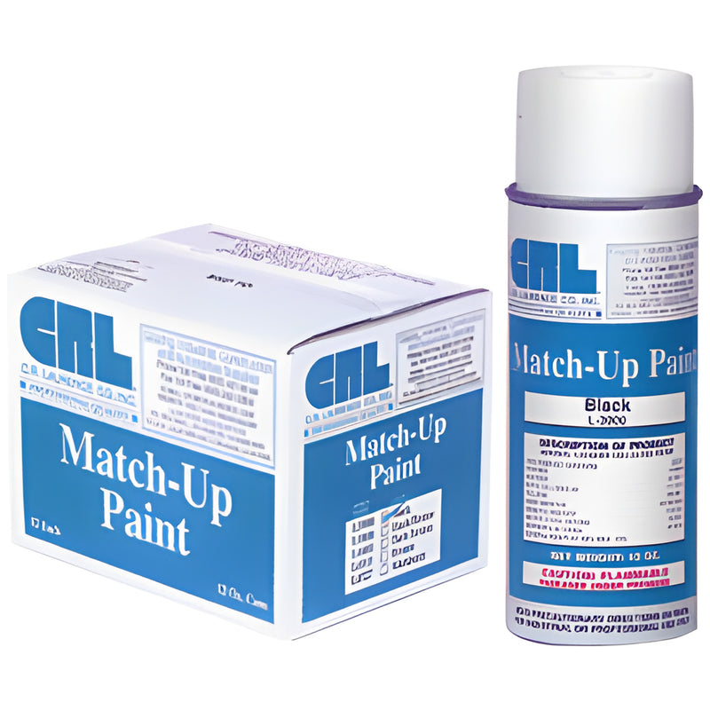 CRL Match-Up Paint L3900 black aerosol can with blue-labeled box, 12 oz touch-up for anodized aluminum