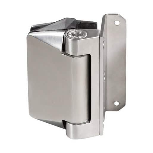 CRL Brushed Stainless Square Post Polaris 125 Series Soft Close Gate Hinge - Image 1