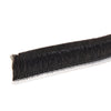 W510C black astragal pile weatherstrip - polypropylene brush seal for adjustable doors, slide-in replacement.