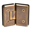 Cologne 135 glass-to-glass shower hinge in vintage brass, beveled solid brass finish - SKU C0L045VBR