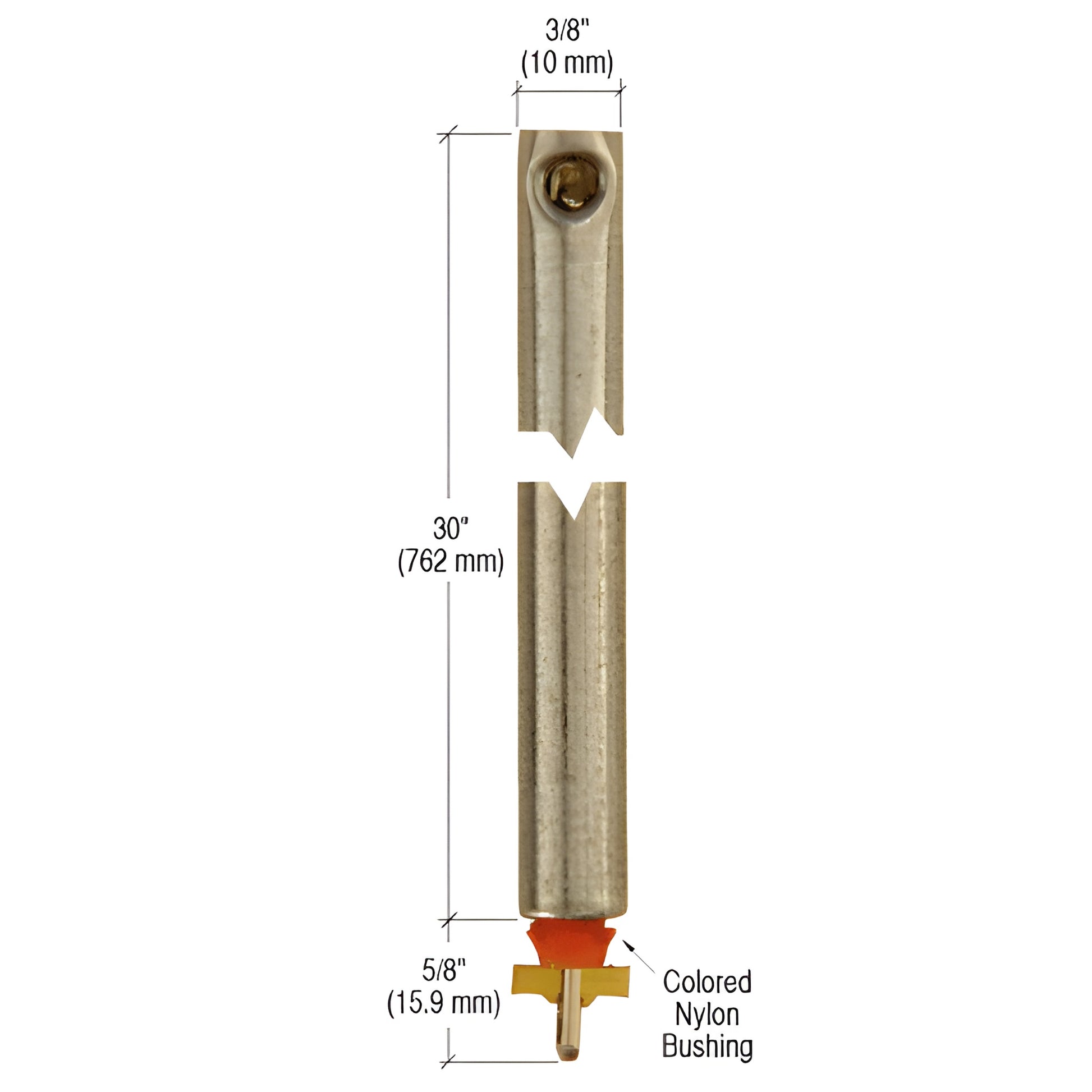 FM3020 tubular spiral non-tilt window balance, 3/8" x 30" tube with red nylon bushing, 25 lb rating.