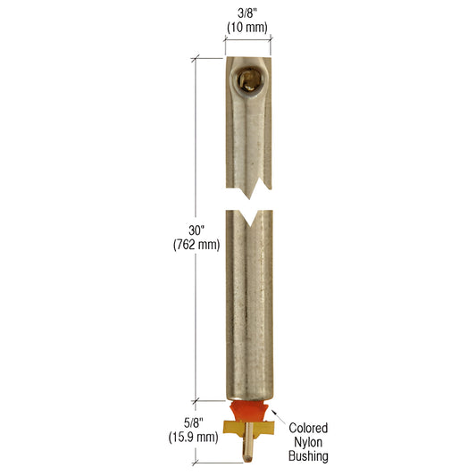 FM3020 tubular spiral non-tilt window balance, 3/8" x 30" tube with red nylon bushing, 25 lb rating.