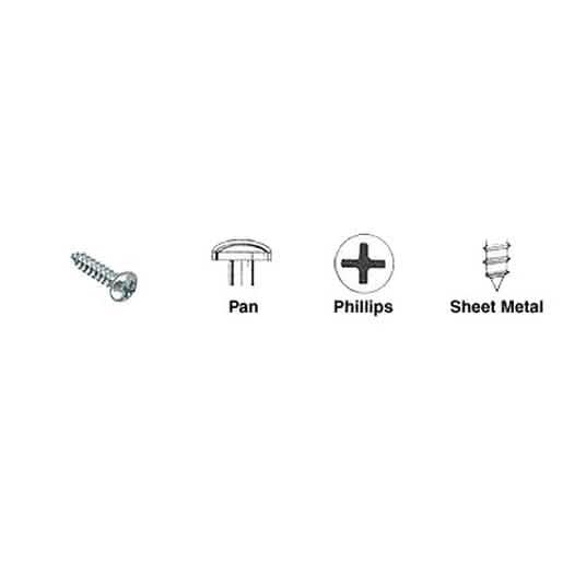 CRL Brite Zinc 4x1/2" Pan Head Phillips Sheet Metal Screws - Durable, Corrosion-Resistant