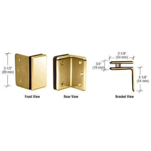 Unlacquered Brass Pinnacle and Prima Wall Mount Bracket - CRL Durable Support Solution