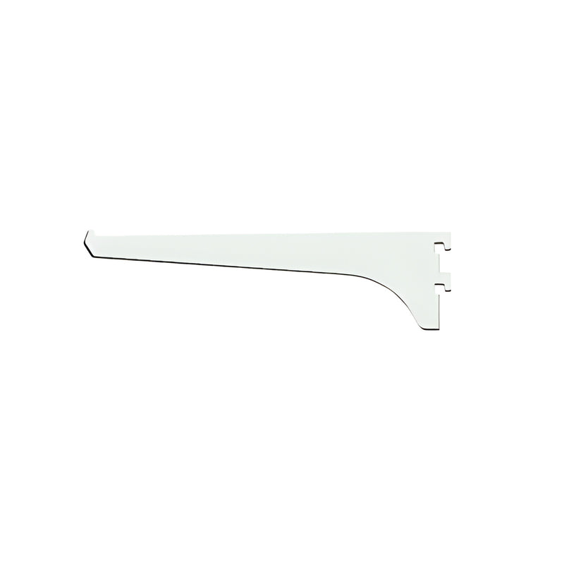Brite anodized aluminum slip-in shelf bracket, 8-inch hidden support for Series 22/322 standards (SKU 122BA8)