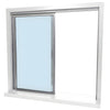 Daisy 48x48 sliding pass-through window SKU D1041AXX4848 - satin anodized frame with two 1/4" clear tempered glass panels
