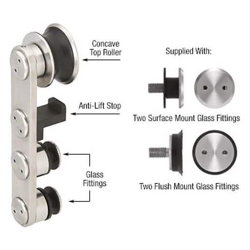 CRL Polished Stainless Laguna Anti-Lift Top Roller - Durable and Sleek Design for Sliding 