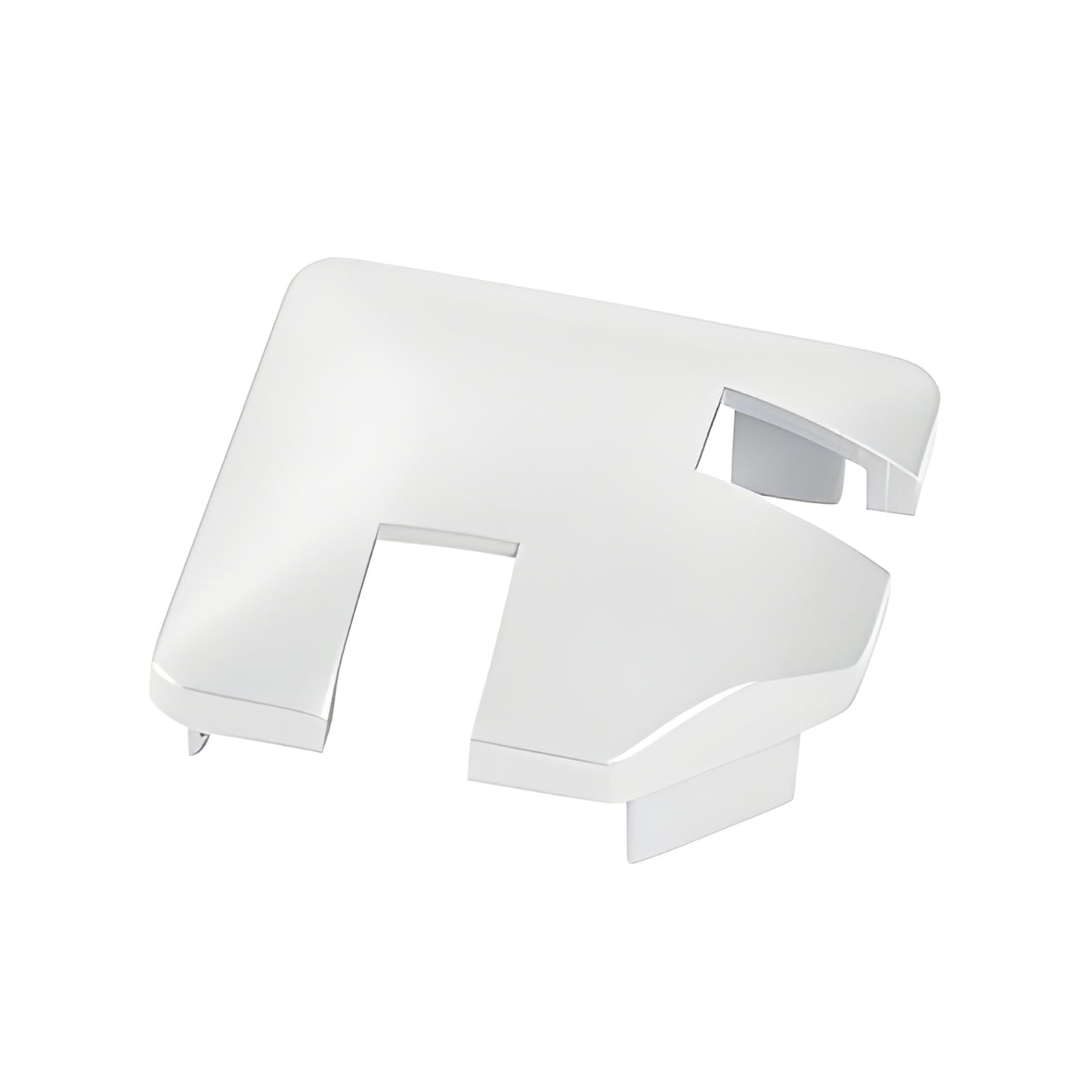 NC1LW Sky White notched rectangular post top cap for glass windscreens, slip-in design