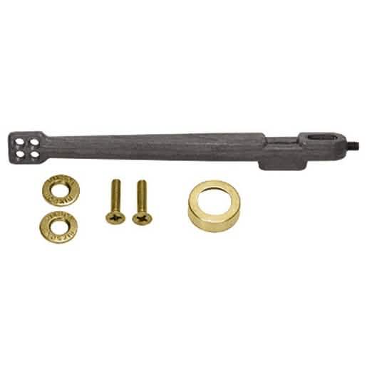 Polished Brass Rixson® 28 Series Floor Closer Arm with Door Alignment Hardware