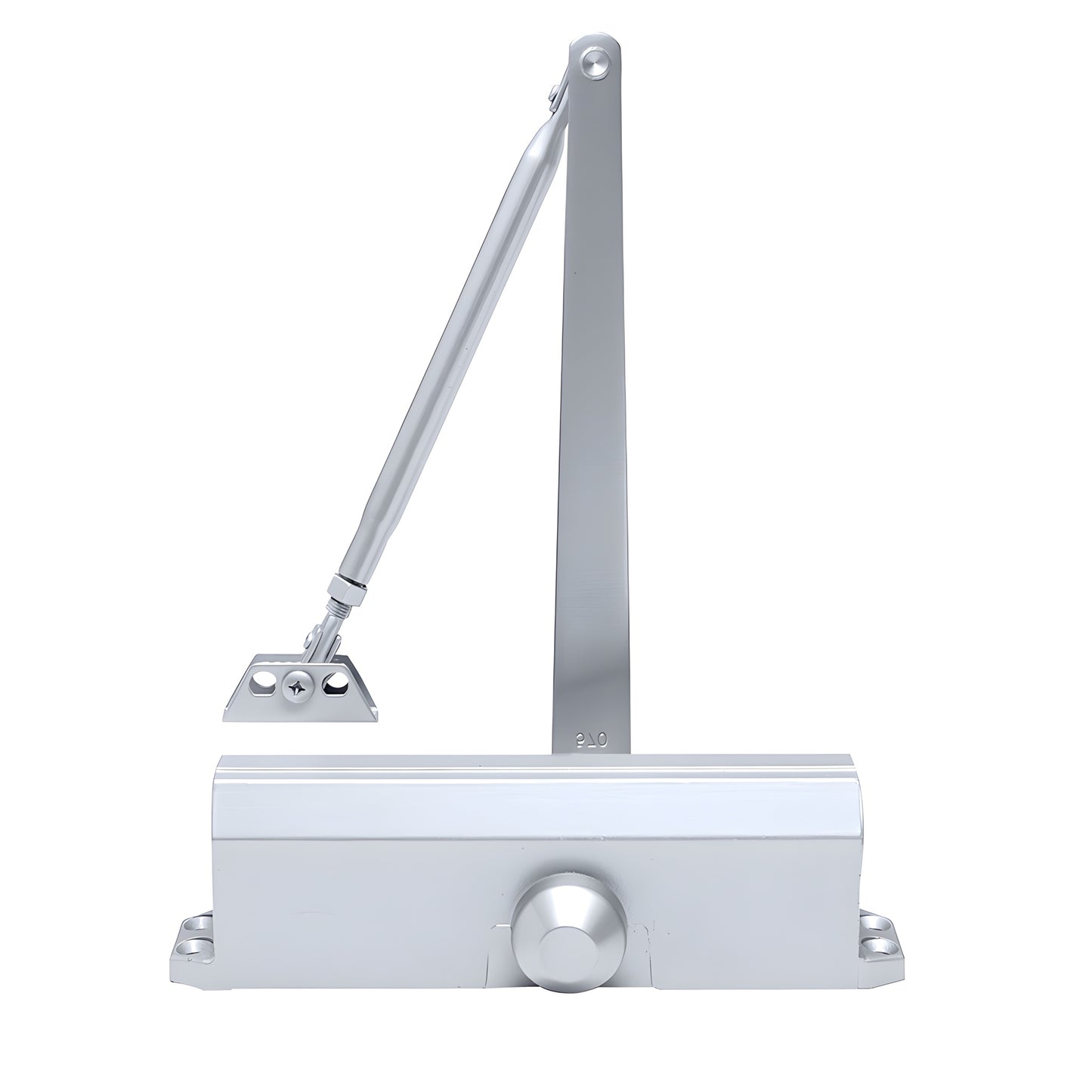 PR40A aluminum surface-mounted door closer, Grade 1, adjustable 1-4 spring, parallel-arm brackets and mounting hardware inclu