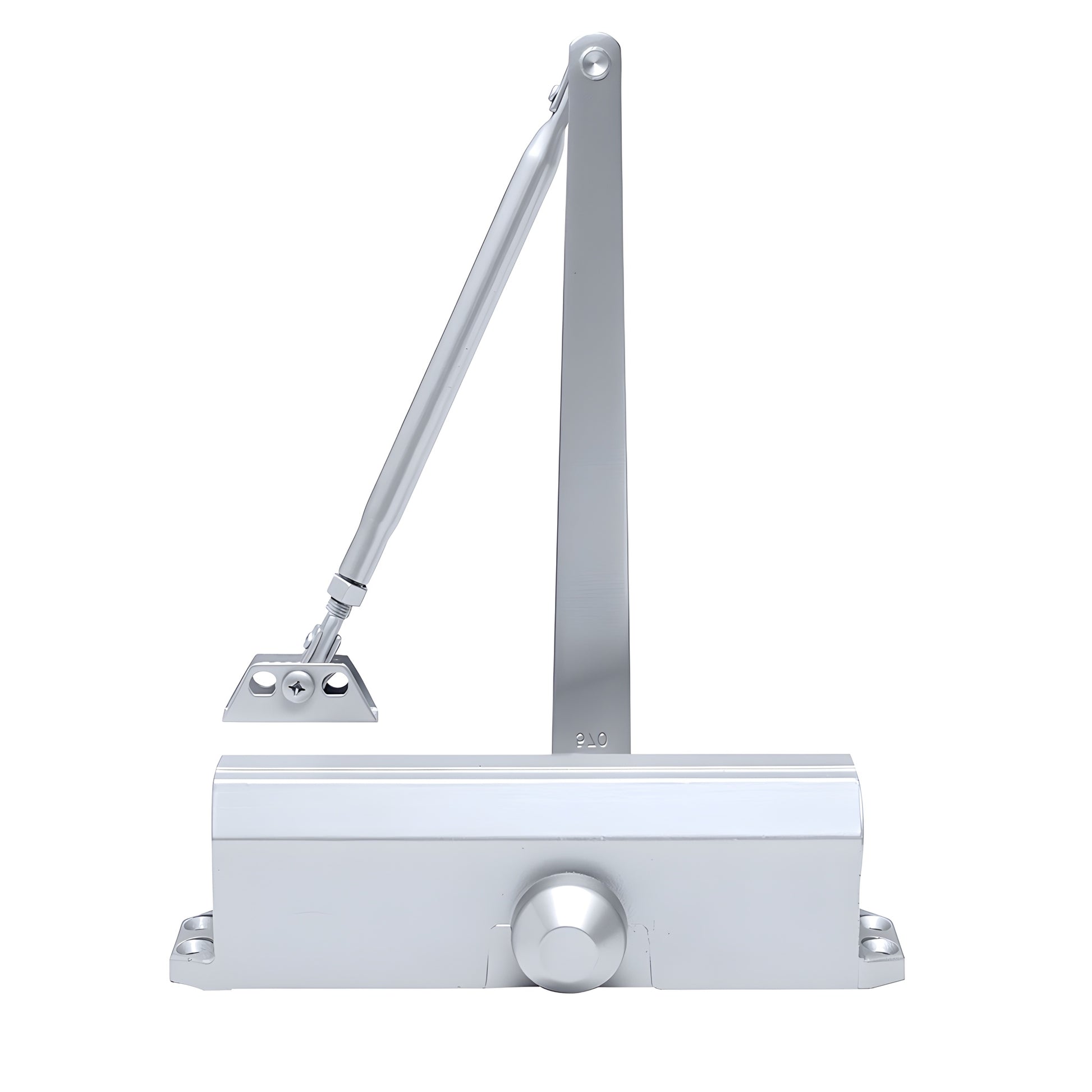 PR40A aluminum surface-mounted door closer, Grade 1, adjustable 1-4 spring, parallel-arm brackets and mounting hardware inclu