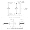 Dark bronze 1 in solid aluminum offset pull handle, single-sided, 10 in c-c, shown with two thru-bolts (SKU M1741010B)