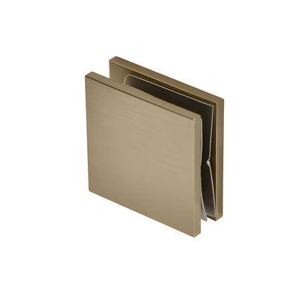 SCU4DBBZ vintage brass square wall-mount hole-in-glass clamp for 3/8-1/2" (10-12mm) frameless shower panels