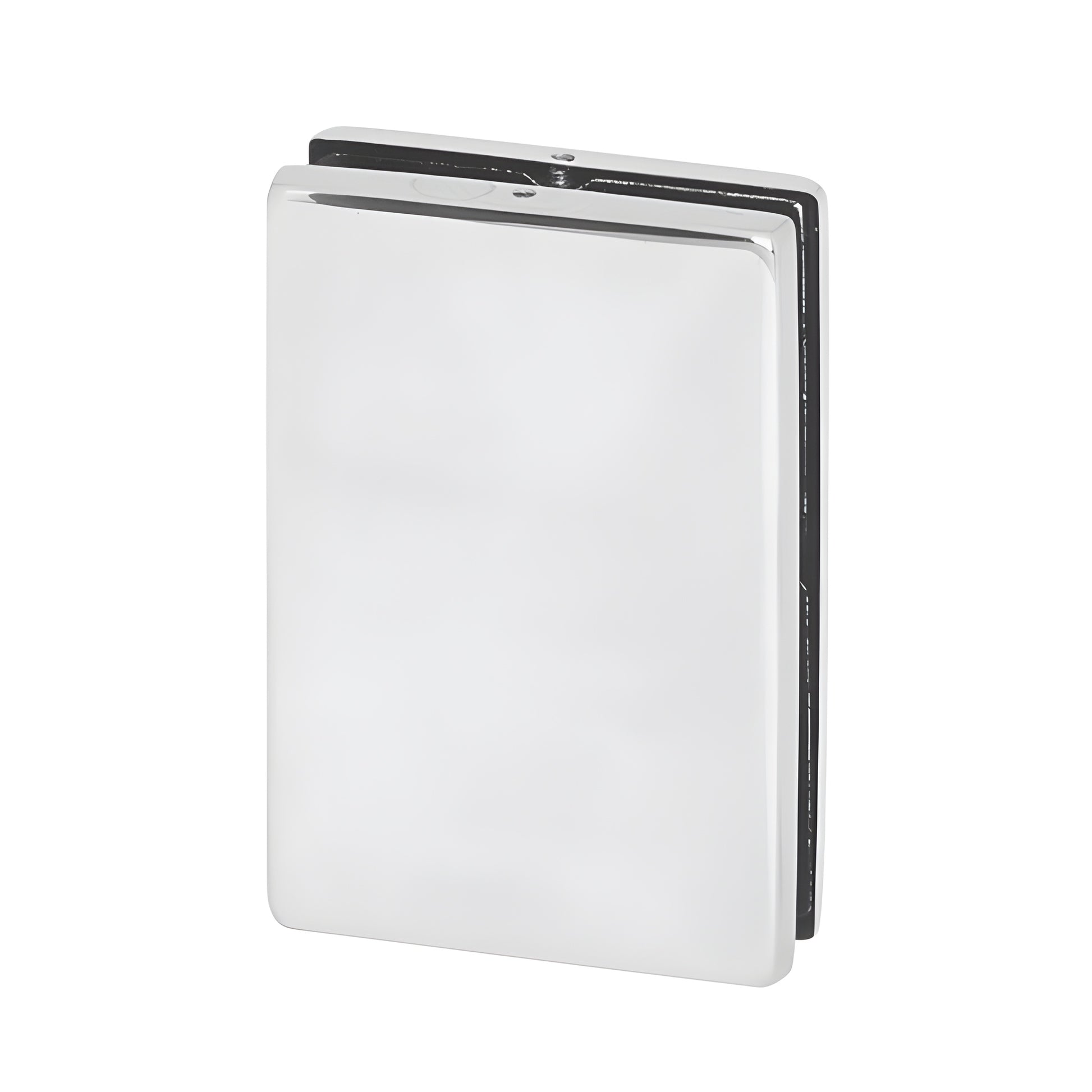 EUR682PS polished stainless steel glass-mounted patch keeper for 3/8-1/2 in (10/12 mm) tempered glass, 4-5/16 in high.