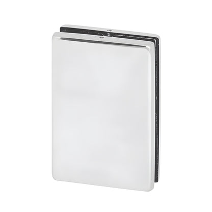 EUR682PS polished stainless steel glass-mounted patch keeper for 3/8-1/2 in (10/12 mm) tempered glass, 4-5/16 in high.