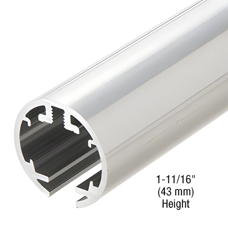 Hydroslide 84" bright anodized aluminum upper shower door track, extruded 1-11/16" height. SKU HYD84BA.