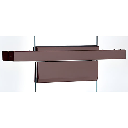 FH4DUCS floating header in black bronze anodized for single glass door, adjustable glass-to-glass/wall installation.