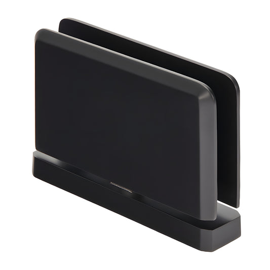 SRPPH01MBL matte-black brass Senior Prima glass pivot hinge, beveled, for 1/2" (12 mm) glass, head & sill mount