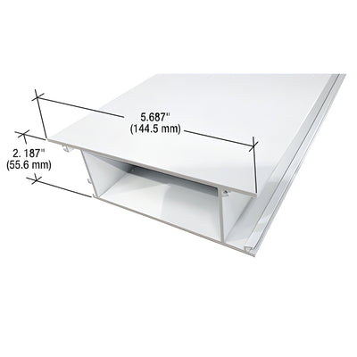 CRL-U.S. Aluminum 5-11/16" White Kynar Top Rail 21ft 1-5/16" Glass