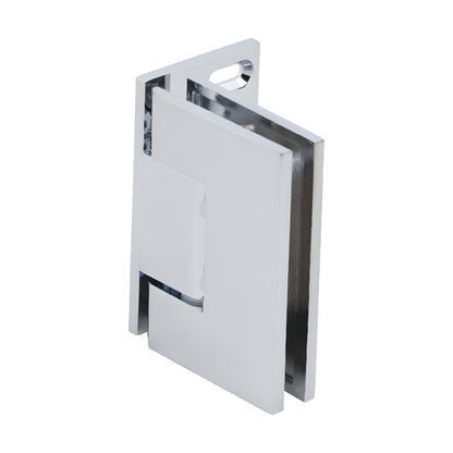 Polished chrome solid-brass Melbourne wall-mount glass door hinge, self-centering (SKU MEL024CH)