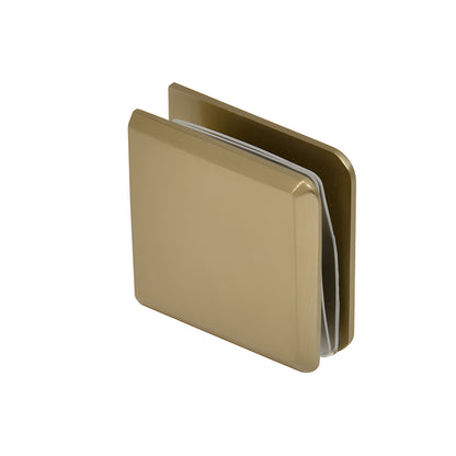BCU4DBBZ dark brushed bronze beveled brass wall-mount glass clamp for 3/8-1/2" tempered glass, square profile.