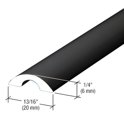 CRL Matte Black Frameless Shower Door Half-Round Threshold