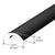 CRL Matte Black Half-Round Frameless Shower Door Threshold