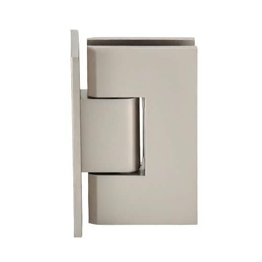"CRL Satin Nickel Vienna 037 Wall Mount Hinge with Full Back Plate for Secure Installation