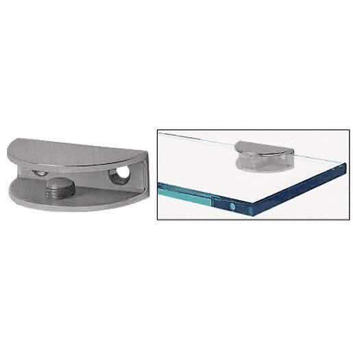 CRL Brushed Nickel Rounded Shower Shelf Clamp for sleek, secure interior installations