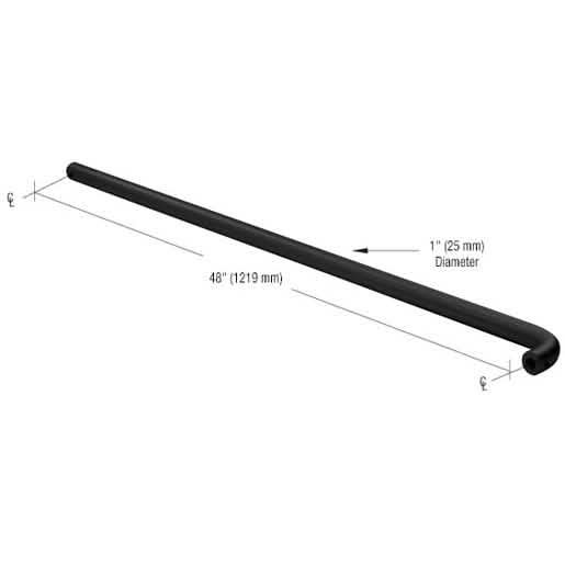 CRL Matte Black Astral Push Bar for 48" Door - Sleek, Durable & Easy Installation