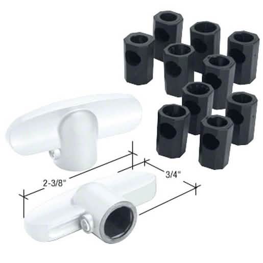 CRL White Universal T-Crank Window Handle for Easy Window Operation and Stylish Design.
