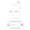 M2165832D - 1" diameter brushed stainless straight pull door handle, forged aluminum, 8" center-to-center, back-to-back